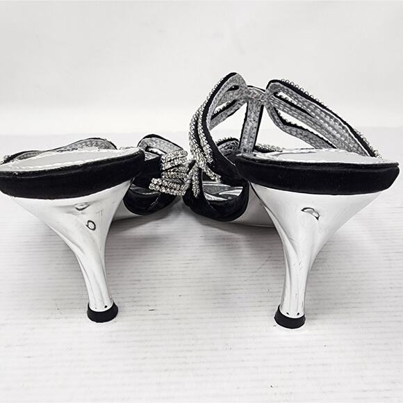 New Vintage 90's Italina Dress Shoes Rhinestones Slip on Weddings Party Size 8 - Picture 6 of 9